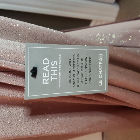 NWT Le Chateau XXL rose gold sparkly  floor-length evening gown NEW with tags - Picture 6 of 11